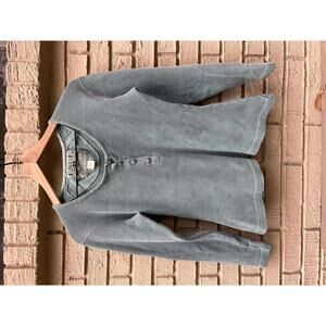 Vintage 90s ENUF International Henley Waffle Knit Button Fitted Large L - flaws